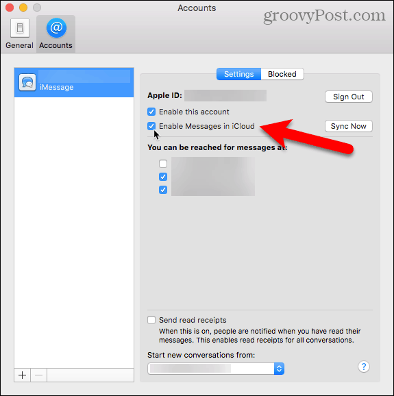 Activați mesaje în iCloud pe Mac