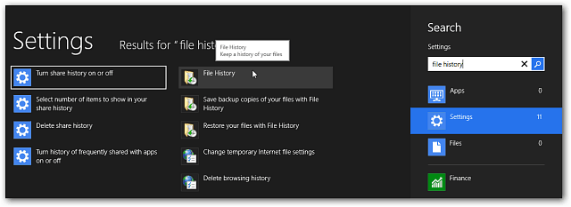 Cum să activați istoricul fișierelor Windows 8
