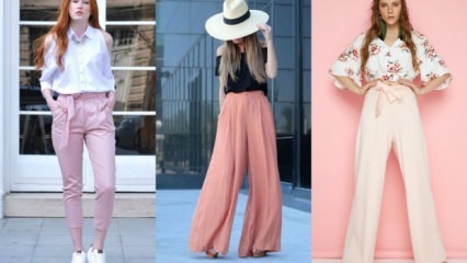 4 combinații diferite cu pantaloni de hârtie roz 