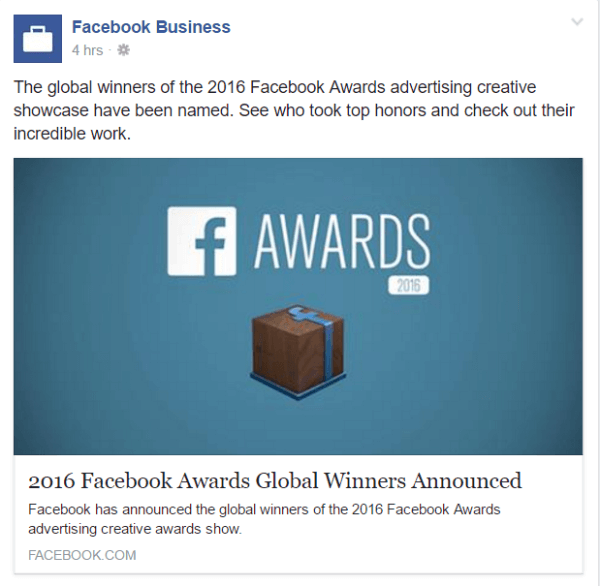 Premii facebook 2016