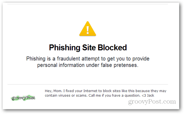site-ul phishing opendns blocat