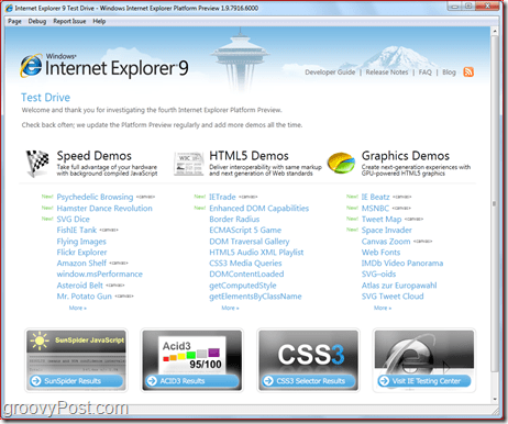 Internet Explorer 9: descărcați Previzualizarea