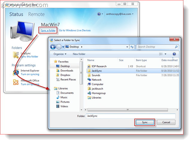 Sincronizarea unui dosar cu Windows Live Sync Beta