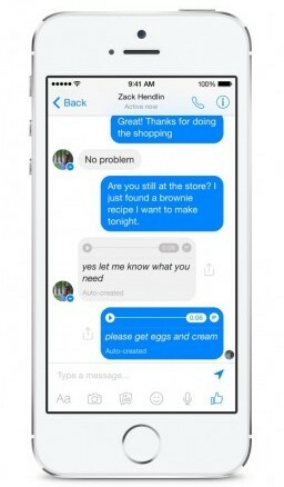 Facebook Messenger testează funcția voce-text.