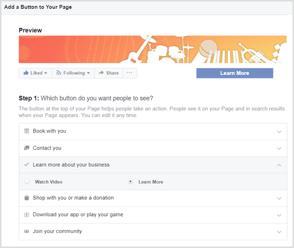 Facebook adaugă butonul CTA la pagină
