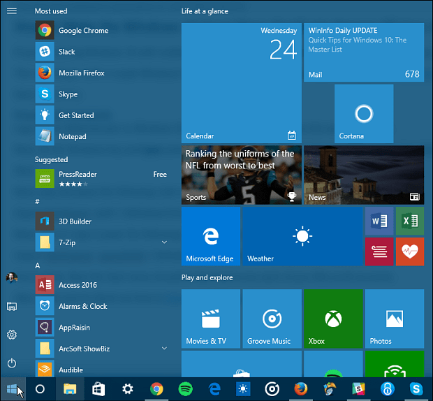 Cum să faceți că Windows 10 Meniul de pornire să fie duplicat între toate conturile de utilizator