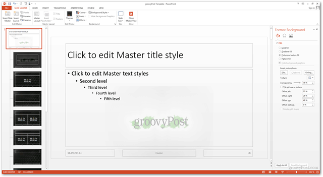 Șabloane Office 2013 Creare Creare design personalizat POTX Personalizare diapozitive diapozitive Cum să diferiți fundaluri de fundal