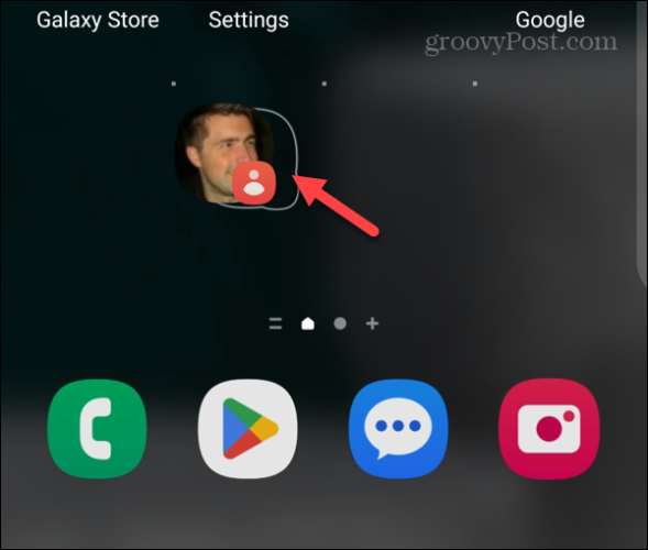 contact ecranul de start widget android