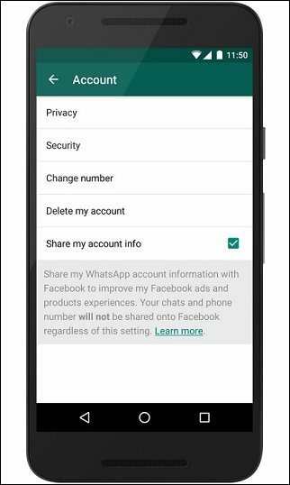 Împiedicați WhatsApp să partajeze datele de contact cu Facebook