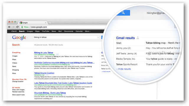 gmail are ca rezultat căutarea Google