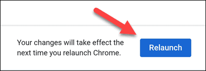 Buton pentru relansarea Chrome pe mobil