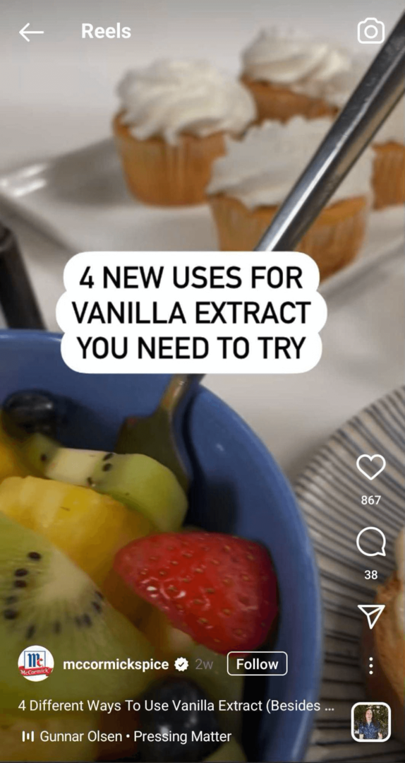 exemplu de tambur Instagram cu sfaturi despre produse