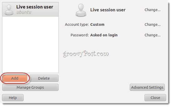 utilizator de sesiune live ubuntu