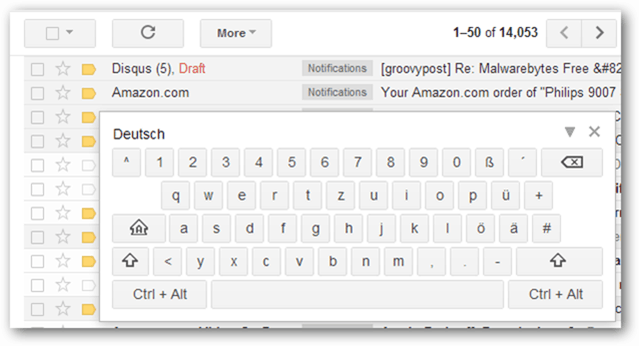 tastatura pe ecran gmail