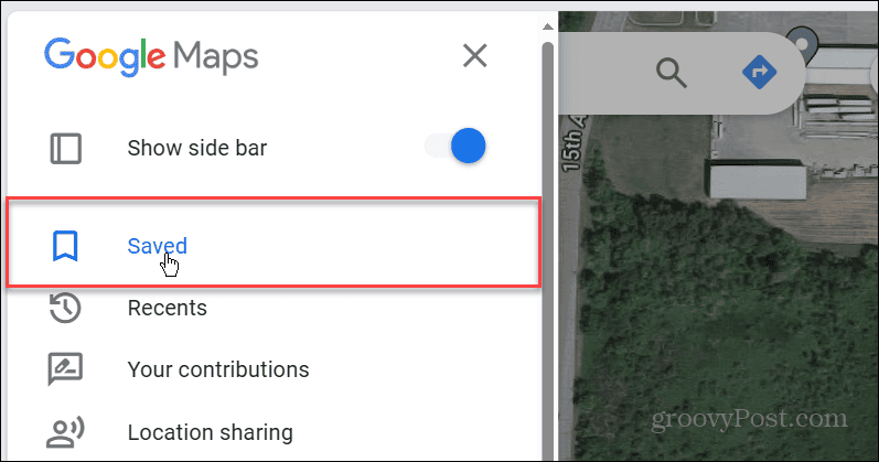 meniul google maps salvat