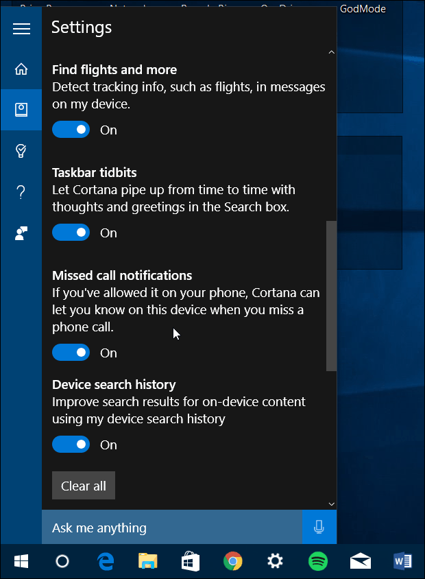 Îmbunătățiri Cortana