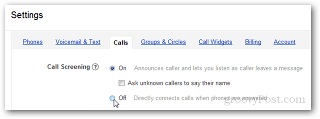Cum dezactivați ecranizarea apelurilor Google Voice