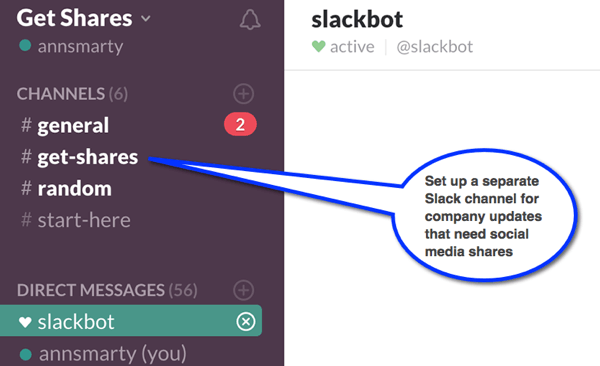 Slack vă permite să creați canale, astfel încât să puteți organiza conversații pentru diferite grupuri de angajați.