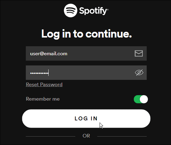 conectați-vă la Spotify