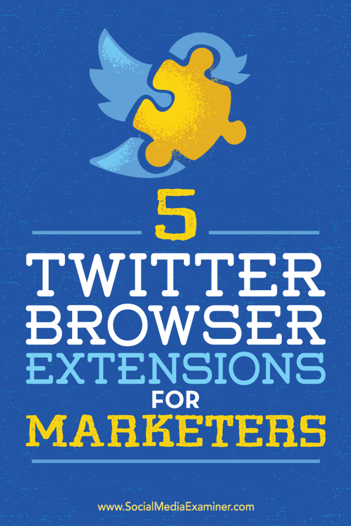 Sfaturi despre cinci extensii de browser pentru a vă simplifica marketingul pe Twitter.