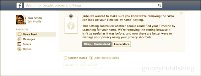 Facebook elimină opțiunea de confidențialitate pentru a ascunde profilul din căutare