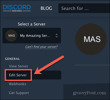 editați serverul discord