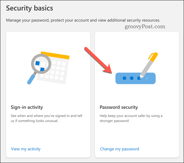 Schimbați securitatea parolei în contul dvs. Microsoft