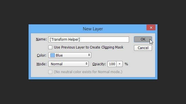 Cheat Photoshop Layer de text Transformări Trick nou casetă de dialog denumire mod de culoare transforma stratul de ajutor a crea triș