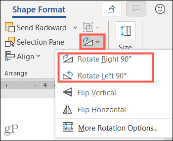 Rotiți caseta de text în Word pe Windows