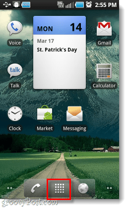 Buton de sertare pentru ecranul de acasă pentru Android