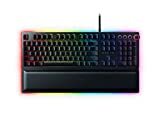 Tastatură pentru jocuri Razer Huntsman Elite: Comutatoare rapide de la tastatură - Comutatoare optice liniare - Iluminare Chroma RGB - Suport pentru încheietura mâinii magnetice de pluș - Taste și cadran media dedicate - Negru clasic