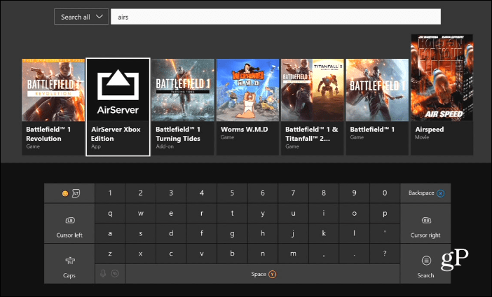 Căutați în AirServer Xbox Edition