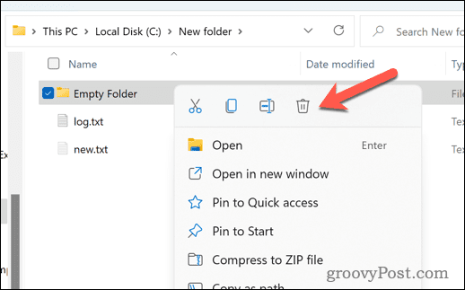 Ștergeți un folder în Windows 11