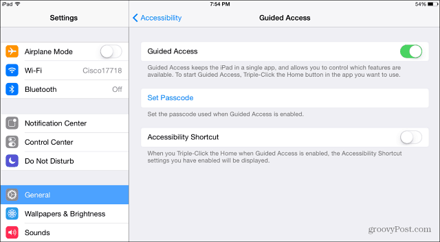 Acces ghidat iPad
