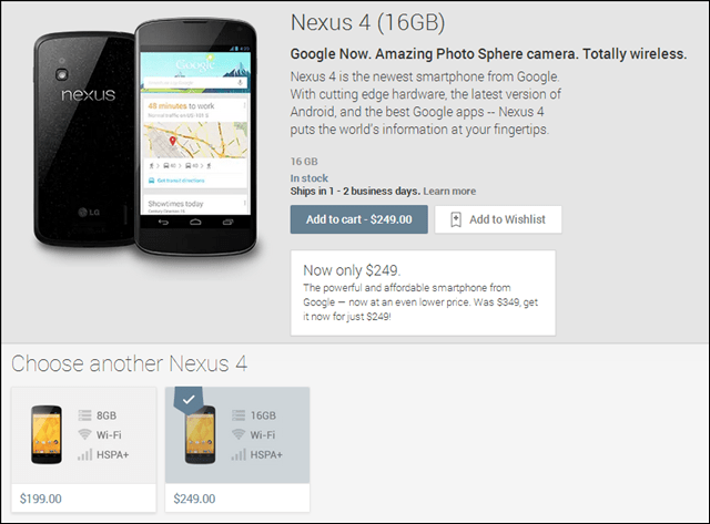 Google Reducă smartphone-ul Android Nexus 4 la 199 dolari