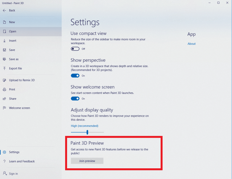 Program de previzualizare a aplicației Windows 10