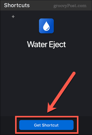 obțineți o comandă rapidă pentru iPhone pentru evacuarea apei