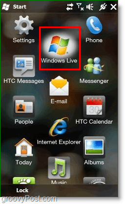 unde Windows Live apare pe desktop-ul mobil Windows