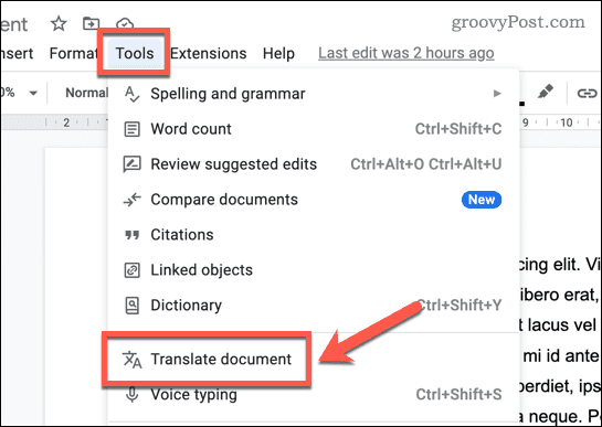 Traduceți un document în Google Docs