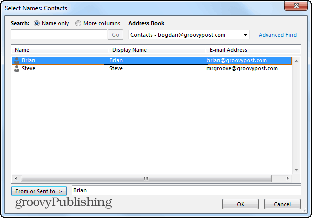 Folderele de căutare Outlook 2013 de la anumite