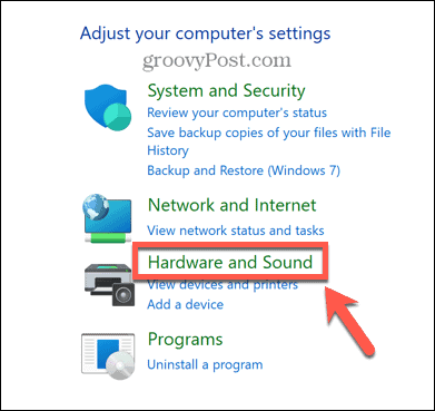 hardware și sunet Windows