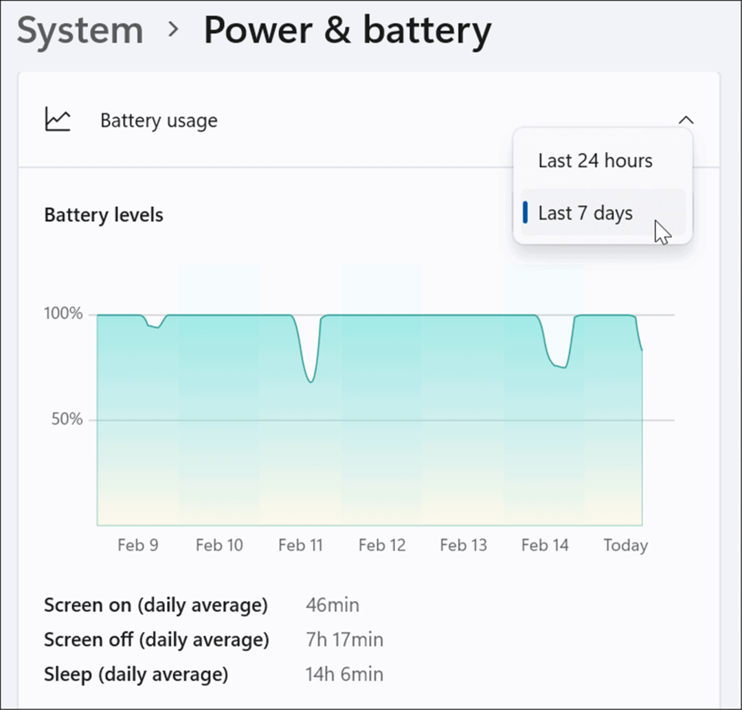 verificați durata rămasă a bateriei în setările Windows 11