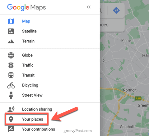 Opțiunea Google Maps Locațiile dvs.