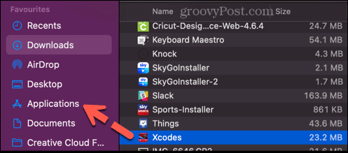 trageți xcodes în folderul de aplicații