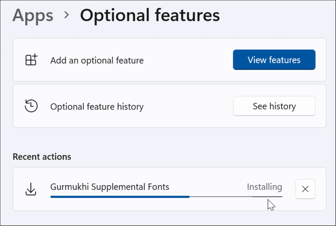 instalarea caracteristicilor opționale Windows 11