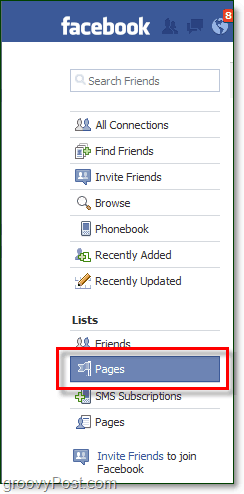 cum să accesați lista dvs. de pagini de facebook
