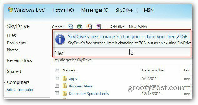 Obțineți 25 GB de SkyDrive