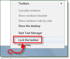 blocați bara de activități în Windows 7