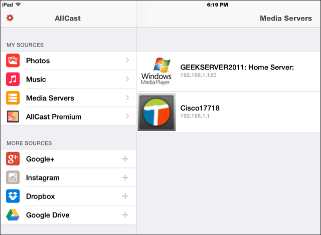AllCast pentru iOS Streams Media către Xbox, Roku, Chromecast și multe altele