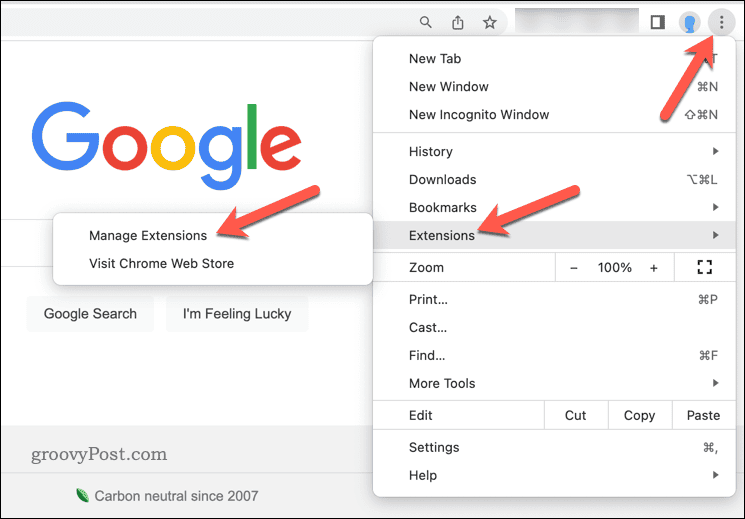 Gestionați extensiile în Google Chrome